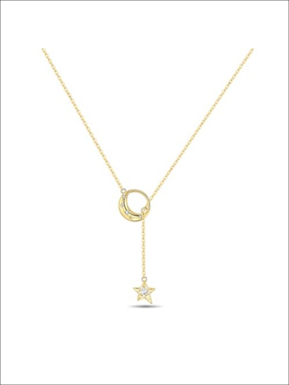 925 Sterling Silver Pendant Necklace 18K Gold Plated Link Chain